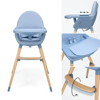 Стільчик для годування 2 в 1 Kinderkraft Fini 2 Nordic Breeze/Блакитний - Фото 4