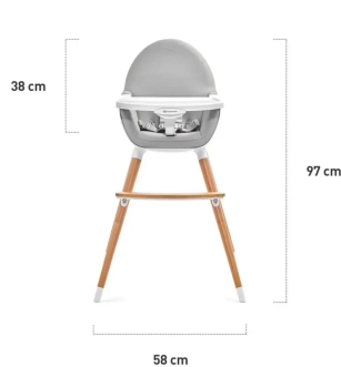 Стульчик для кормления 2 в 1 Kinderkraft Fini Full Black/Черный - Фото 2