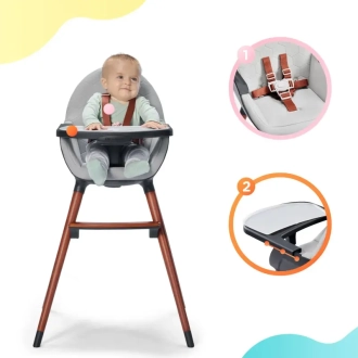 Стільчик для годування 2 в 1 Kinderkraft Finix Grey/Сірий - Фото 1