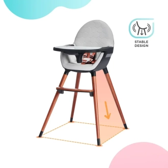 Стільчик для годування 2 в 1 Kinderkraft Finix Grey/Сірий - Фото 2