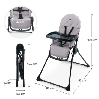 Стульчик для кормления Kinderkraft Binci Grey/Серый - Фото 1