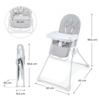 Стульчик для кормления Kinderkraft Binci Light Grey/Серый - Фото 4