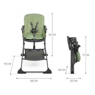 Стільчик для годування Kinderkraft Foldee Green/Зелений - Фото 1