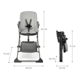 Стільчик для годування Kinderkraft Foldee Grey/Сірий - Фото 3