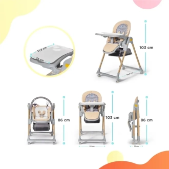 Стульчик для кормления Kinderkraft Lastree Beige Wood Бежевый - Фото 5
