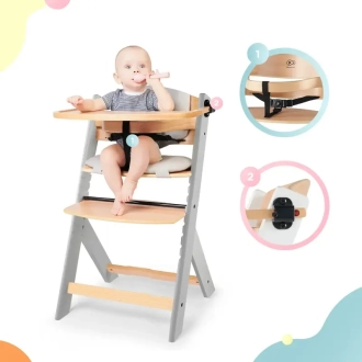 Стульчик для кормления с подушкой Kinderkraft Enock Gray Wood Серый - Фото 2