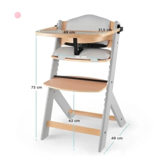 Стульчик для кормления с подушкой Kinderkraft Enock Gray Wood Серый - Фото 3