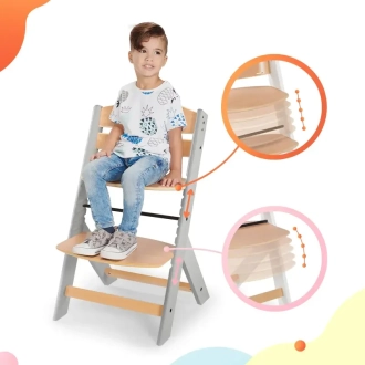Стульчик для кормления с подушкой Kinderkraft Enock Gray Wood Серый - Фото 5