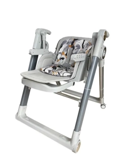 Стільчик гойдалка для годування 3 в 1 Adbor Glamour Grey/Сірий - Фото 1