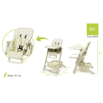 Стульчик для кормления 4BABY Icon Beige/Бежевый - Фото 4