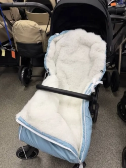 Зимний конверт для новорожденных Mexs, овчина Голубой - Фото 1