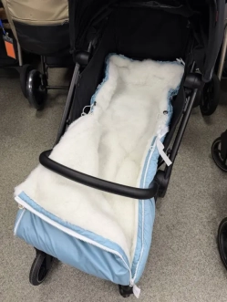 Зимний конверт для новорожденных Mexs, овчина Голубой - Фото 2