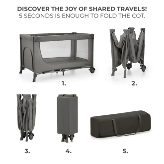 Манеж Kinderkraft Joy 2 Dark Grey/Серый - Фото 1