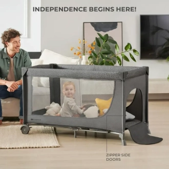 Манеж Kinderkraft Joy 2 Dark Grey/Серый - Фото 3