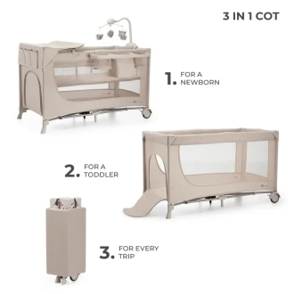 Манеж с пеленатором Kinderkraft Joy 2 Beige/Бежевый - Фото 4