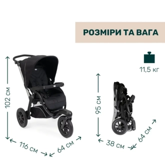 Коляска 2 в 1 Chicco Activ3 Чорний - Фото 1