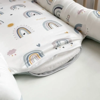 Кокон для новорожденного MSonya (Маленькая Соня) Nordic Радуги Мятный - Фото 3