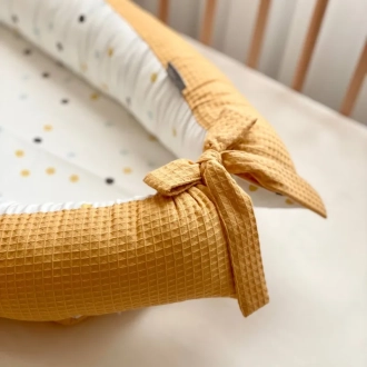 Кокон для новорожденного MSonya (Маленькая Соня) Nordic Горошки Горчица - Фото 1