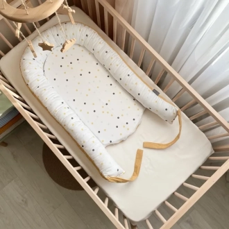 Кокон для новорожденного MSonya (Маленькая Соня) Nordic Горошки Горчица - Фото 2