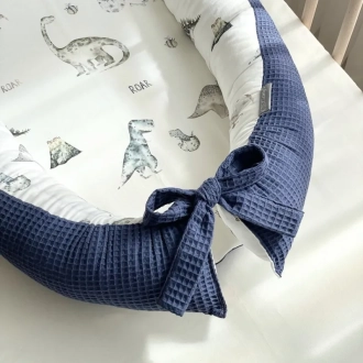 Кокон для новорожденного MSonya (Маленькая Соня) Nordic Дино Синий - Фото 1