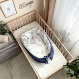 Кокон для новорожденного MSonya (Маленькая Соня) Nordic Дино Синий