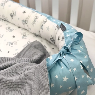 Кокон для новонародженого MSonya (Маленька Соня) Baby Design Baby Сіро-блакитний - Фото 1