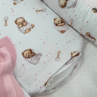 Кокон для новорожденного MSonya (Маленькая Соня) Baby Design Мишка в одеяле Белый - Фото 1