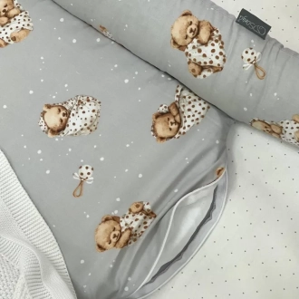 Кокон для новорожденного MSonya (Маленькая Соня) Baby Design Мишка в одеяле Серый - Фото 4