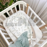 Кокон для новорожденного MSonya (Маленькая Соня) Baby Design Веточки котики Мятный
