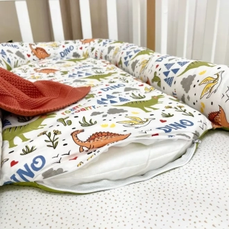Кокон для новорожденного MSonya (Маленькая Соня) Baby Design Дино Оливковый - Фото 1
