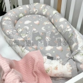 Кокон для новорожденного MSonya (Маленькая Соня) Baby Design Куклы Бело-серый