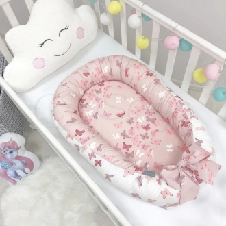 Кокон для новорожденного MSonya (Маленькая Соня) Baby Design Бабочки Розовый - Фото 4