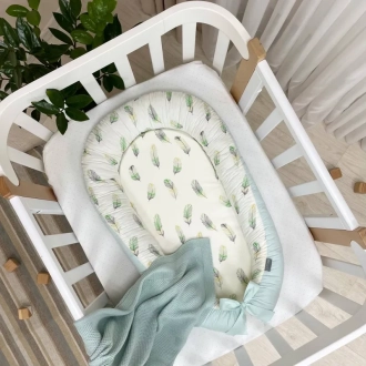 Кокон для новорожденного MSonya (Маленькая Соня) Baby Design Перо Мятный - Фото 1