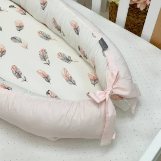 Кокон для новорожденного MSonya (Маленькая Соня) Baby Design Перо Пудровый - Фото 2