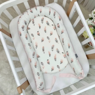 Кокон для новорожденного MSonya (Маленькая Соня) Baby Design Перо Пудровый - Фото 4