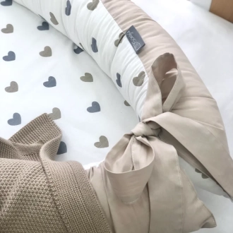 Кокон для новорожденного MSonya (Маленькая Соня) Baby Design Сердца Серо-бежевый - Фото 5