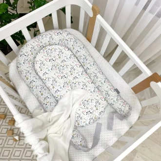Кокон для новорожденного MSonya (Маленькая Соня) Baby Design Скандинавские бутоны Серый - Фото 1