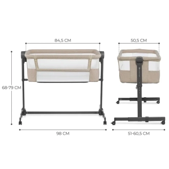 Кроватка приставная Kinderkraft Neste Up 2 Beige/Бежевый - Фото 4
