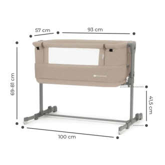 Кроватка приставная Kinderkraft Neste Grow Beige/Бежевый - Фото 4