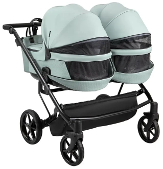 Коляска для двойни 2 в 1 Adamex Leo Duo Eco SA-20 Нефрит - Фото 6
