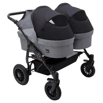 Коляска для двойни 2 в 1 Bair Sorento DUO BS-04 Графит/черный - Фото 1