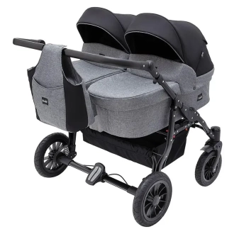 Коляска для двойни 2 в 1 Bair Sorento DUO BS-04 Графит/черный - Фото 2