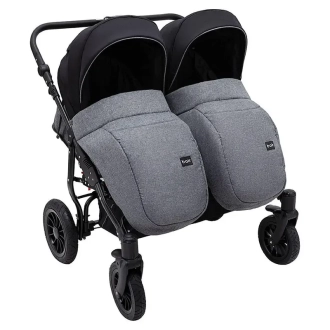 Коляска для двойни 2 в 1 Bair Sorento DUO BS-04 Графит/черный - Фото 3