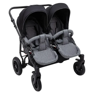 Коляска для двойни 2 в 1 Bair Sorento DUO BS-04 Графит/черный - Фото 5