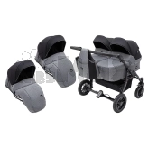 Коляска для двойни 2 в 1 Bair Sorento DUO BS-04 Графит/черный
