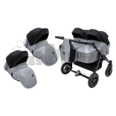 Коляска для двойни 2 в 1 Bair Sorento DUO BS-05 Серый/черный