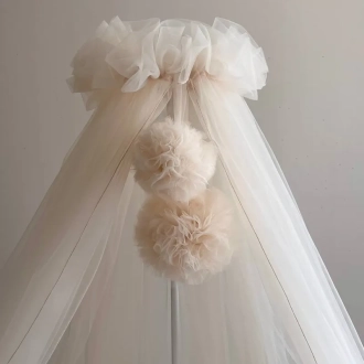 Балдахин MSonya (Маленькая Соня) с помпонами Крем - Фото 1