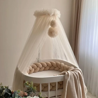 Балдахин MSonya (Маленькая Соня) с помпонами Крем - Фото 2