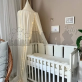 Бортики в ліжечко MSonya (Маленька Соня) Мозаїка Velvet з простирадлом Молочний