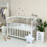 Бортик-коса в кроватку MSonya (Маленькая Соня) 4 плетения 220 см Бежевый